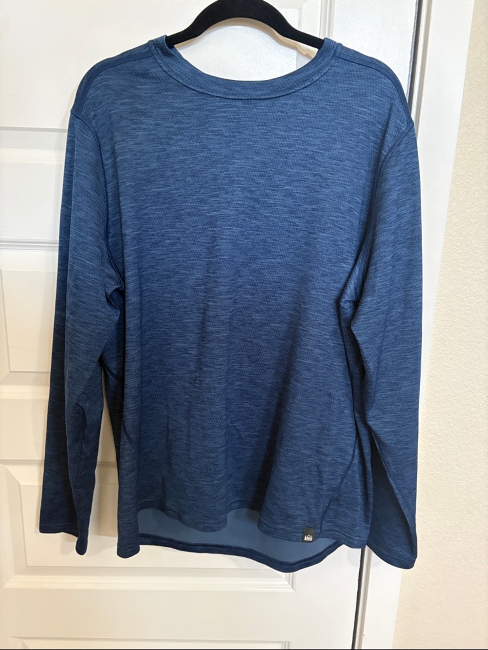 REI Men's Long Sleeve Crewneck Shirt - Heathered Navy Blue
